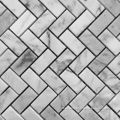 Bianco Carrara 3/4 X 2 Marble Herringbone Mosaic Tile